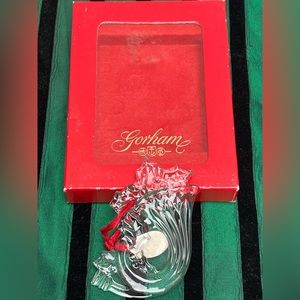 GORHAM Crystal Holiday Ornament - Horn